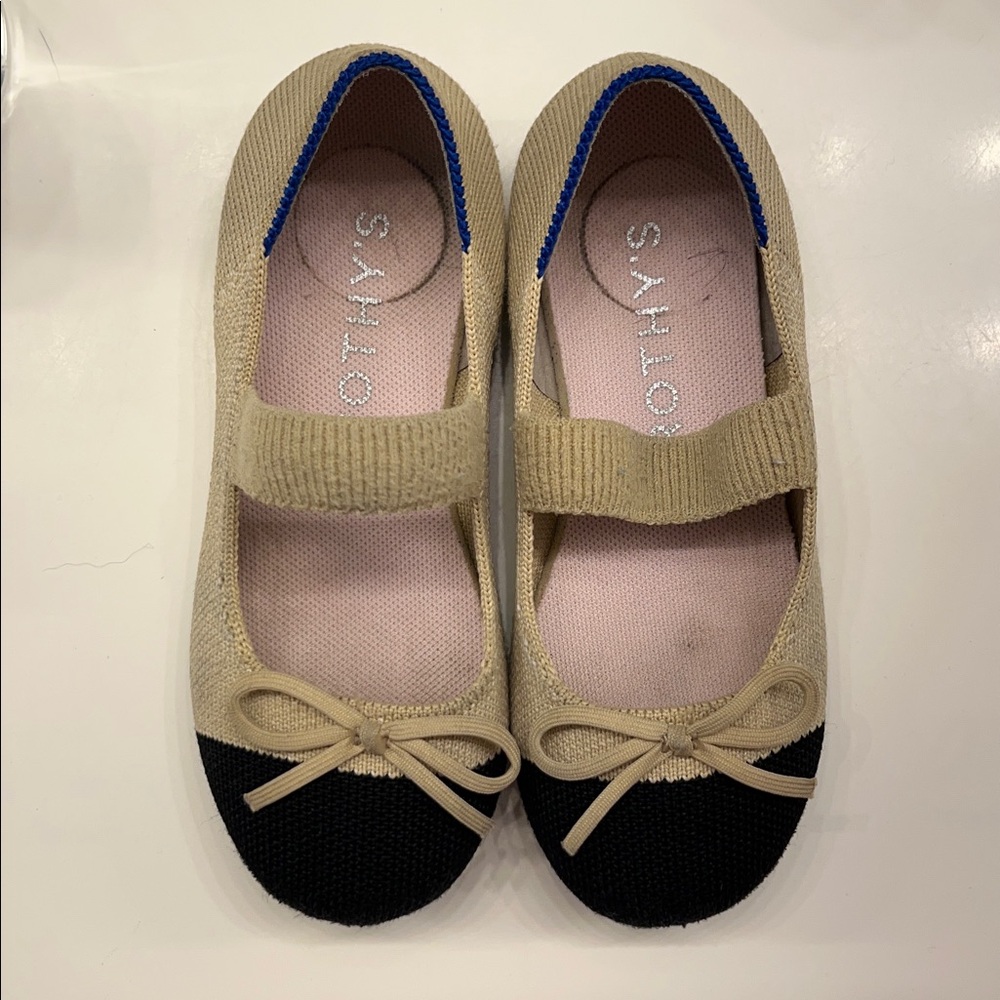 Rothy's Kids Shoes in Tan and Black